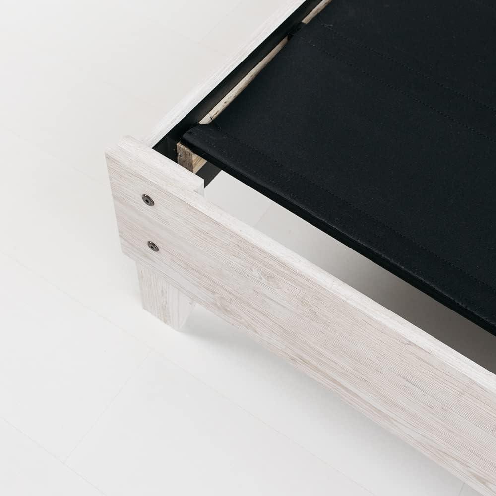 imageSignature Design by Ashley Socalle Contemporary Panel Platform Bed Foundation or Box Spring Not Needed Queen BeigeWhitewash