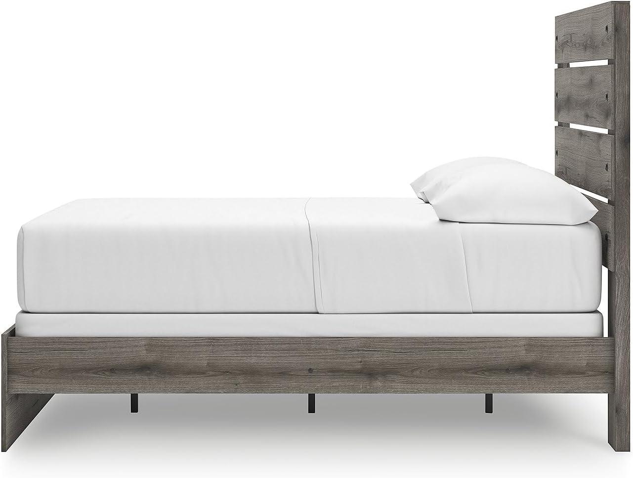 imageSignature Design by Ashley Urbanoore Rustic Panel Bed Foundation or Box Spring Needed Queen GrayPanel Bed