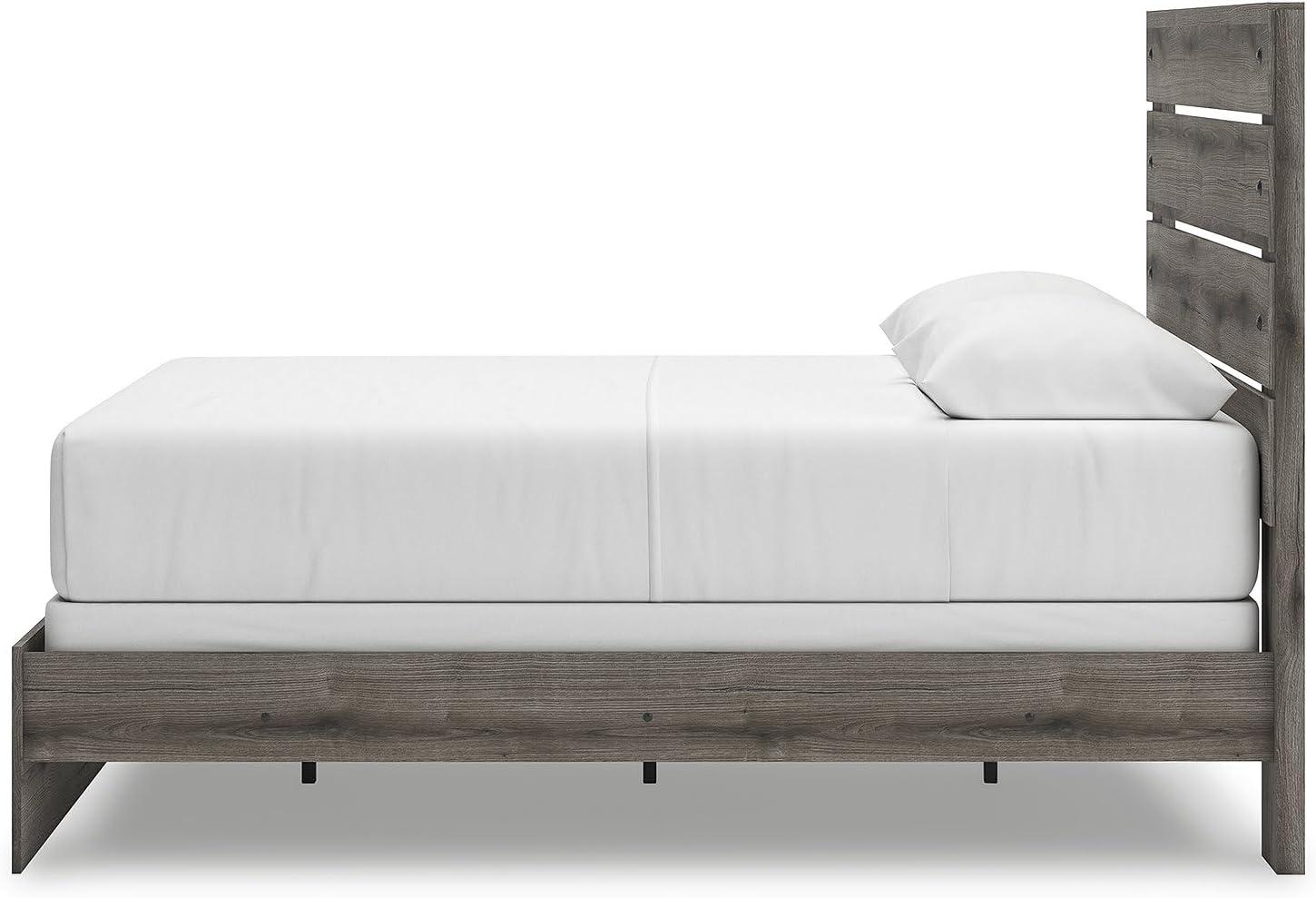 imageSignature Design by Ashley Urbanoore Rustic Panel Bed Foundation or Box Spring Needed Queen GrayPanel Bed