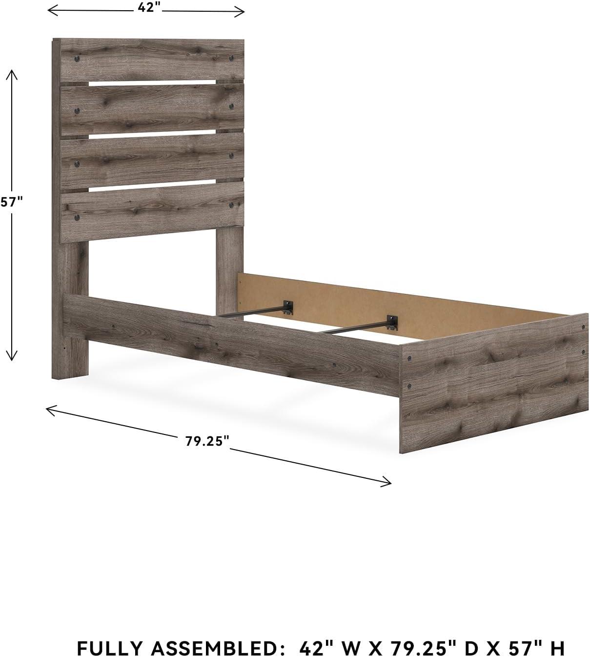 imageSignature Design by Ashley Urbanoore Rustic Panel Bed Foundation or Box Spring Needed Queen GrayPanel Bed