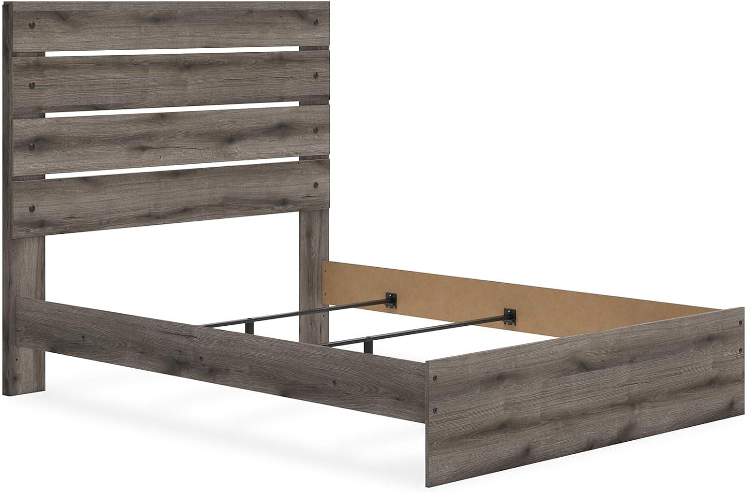 imageSignature Design by Ashley Urbanoore Rustic Panel Bed Foundation or Box Spring Needed Queen GrayPanel Bed