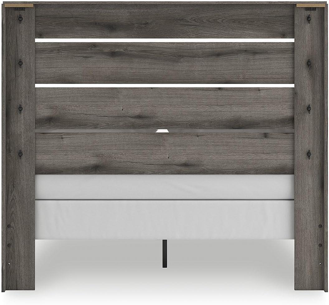 imageSignature Design by Ashley Urbanoore Rustic Panel Bed Foundation or Box Spring Needed Queen GrayPanel Bed