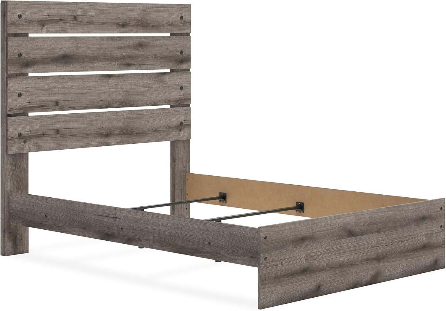 imageSignature Design by Ashley Urbanoore Rustic Panel Bed Foundation or Box Spring Needed Queen GrayPanel Bed