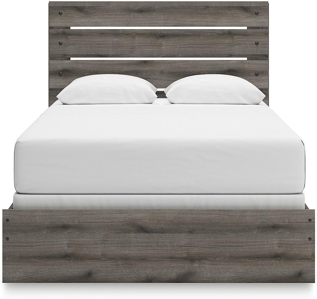 imageSignature Design by Ashley Urbanoore Rustic Panel Bed Foundation or Box Spring Needed Queen GrayPanel Bed