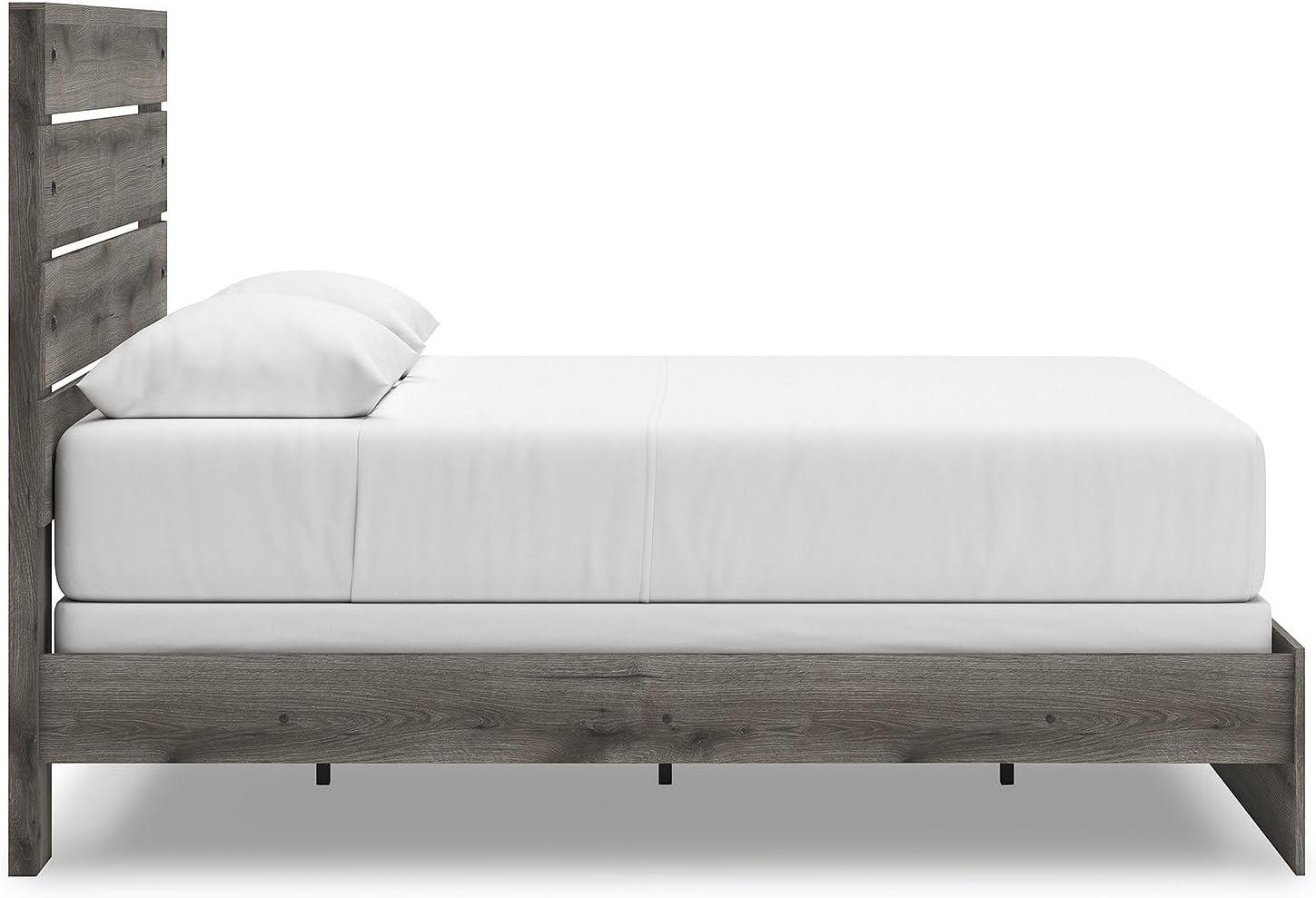 imageSignature Design by Ashley Urbanoore Rustic Panel Bed Foundation or Box Spring Needed Queen GrayPanel Bed