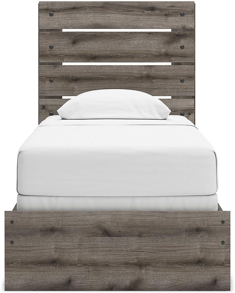 imageSignature Design by Ashley Urbanoore Rustic Panel Bed Foundation or Box Spring Needed Queen GrayPanel Bed