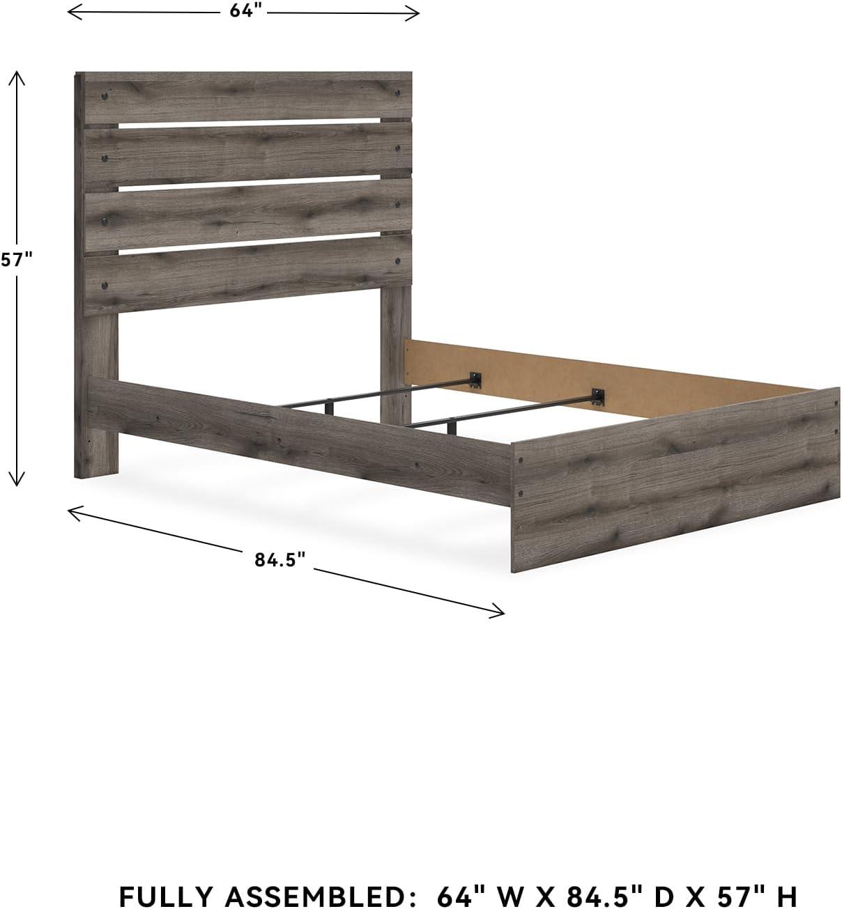 imageSignature Design by Ashley Urbanoore Rustic Panel Bed Foundation or Box Spring Needed Queen GrayPanel Bed