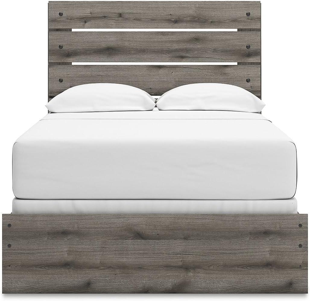 imageSignature Design by Ashley Urbanoore Rustic Panel Bed Foundation or Box Spring Needed Queen GrayPanel Bed