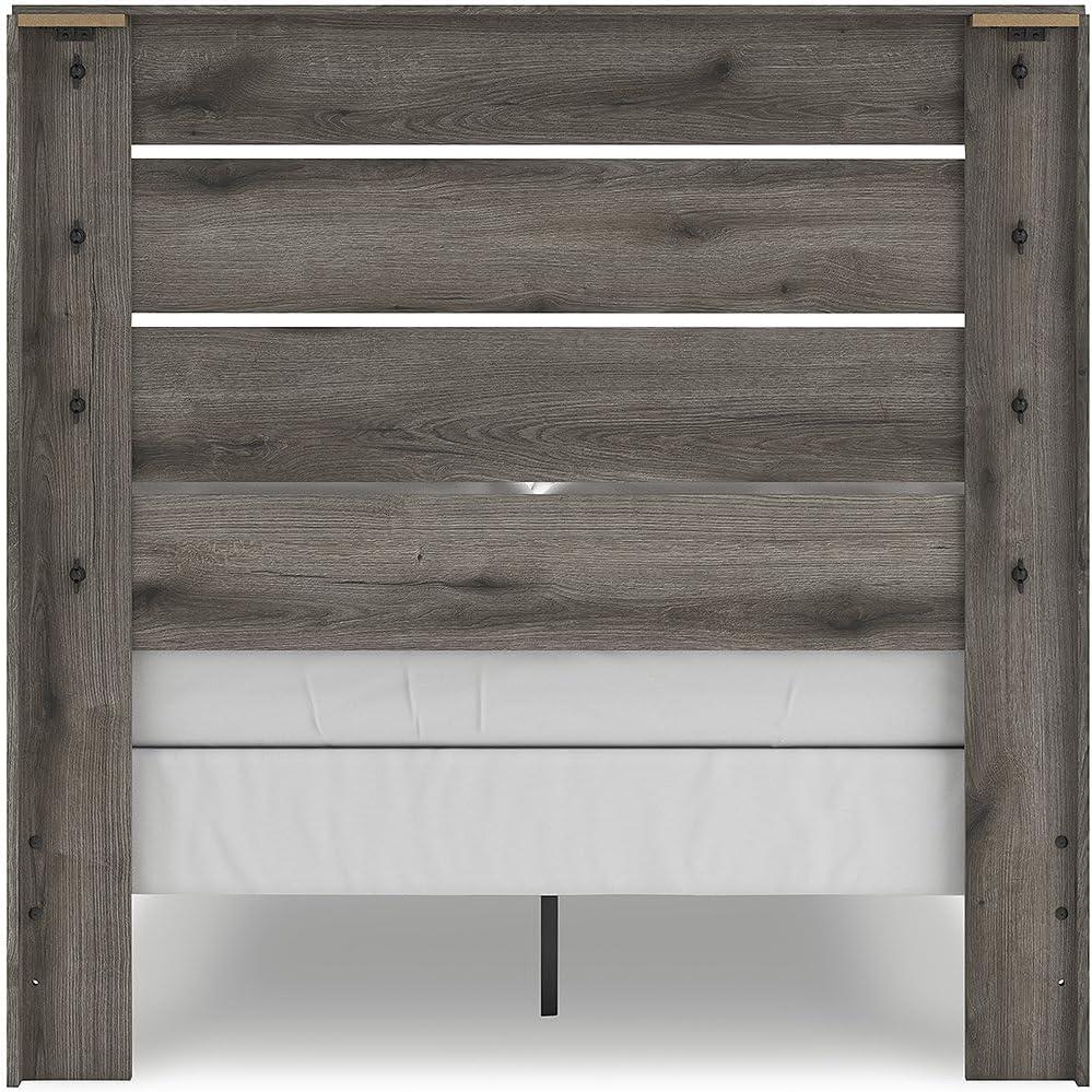 imageSignature Design by Ashley Urbanoore Rustic Panel Bed Foundation or Box Spring Needed Queen GrayPanel Bed