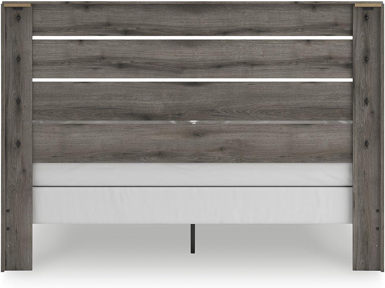 imageSignature Design by Ashley Urbanoore Rustic Panel Bed Foundation or Box Spring Needed Queen GrayPanel Bed