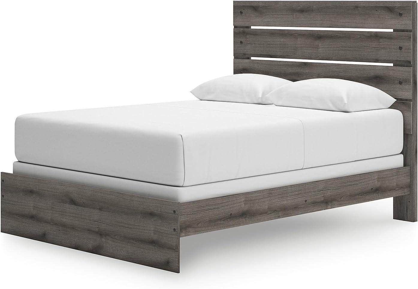 imageSignature Design by Ashley Urbanoore Rustic Panel Bed Foundation or Box Spring Needed Queen GrayPanel Bed