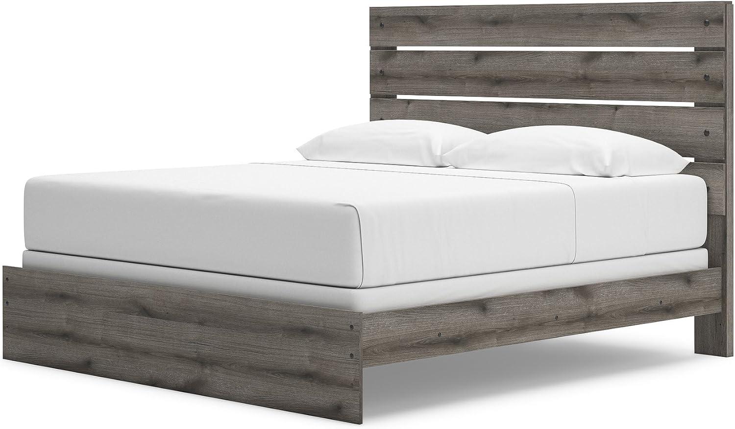 imageSignature Design by Ashley Urbanoore Rustic Panel Bed Foundation or Box Spring Needed Queen GrayPanel Bed