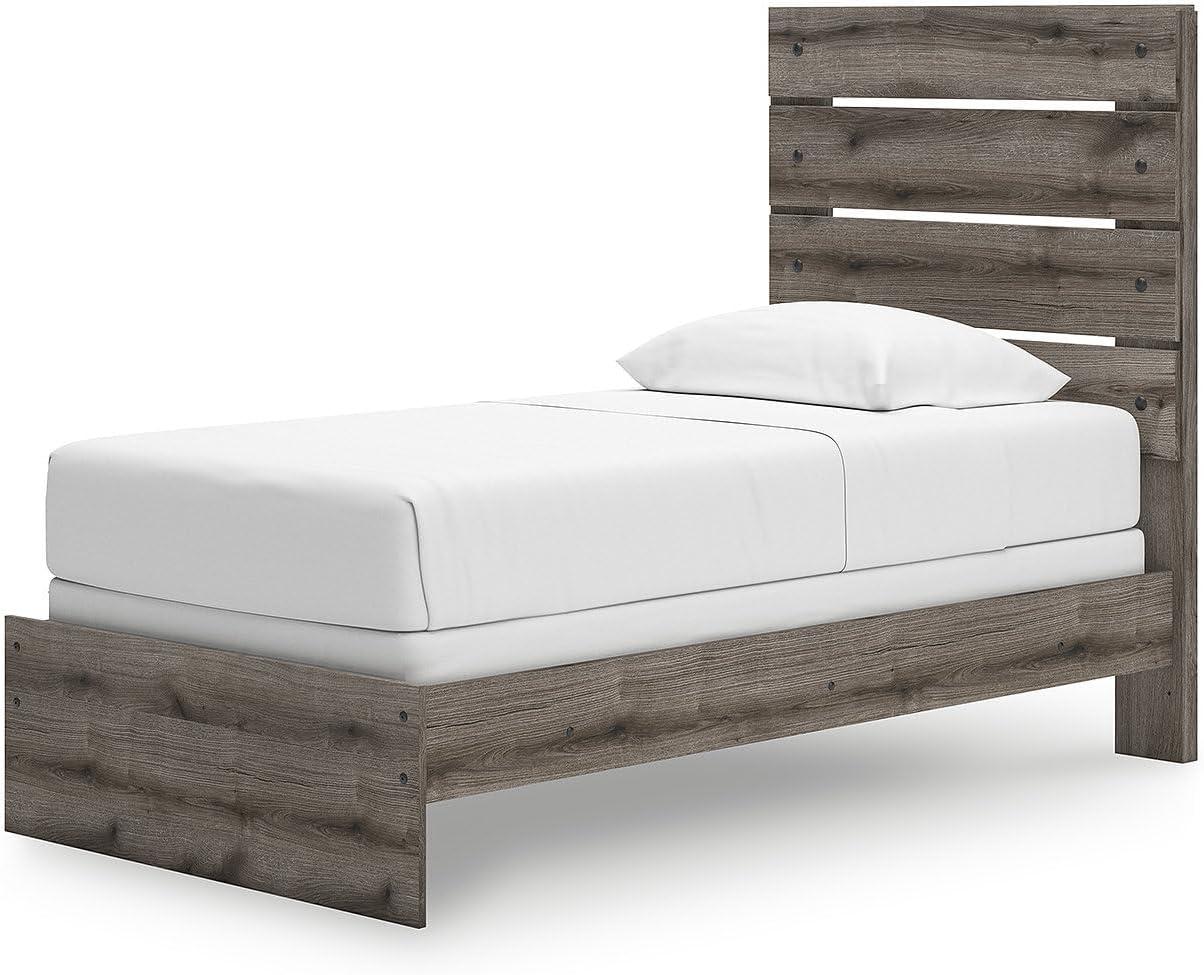 imageSignature Design by Ashley Urbanoore Rustic Panel Bed Foundation or Box Spring Needed Queen GrayPanel Bed