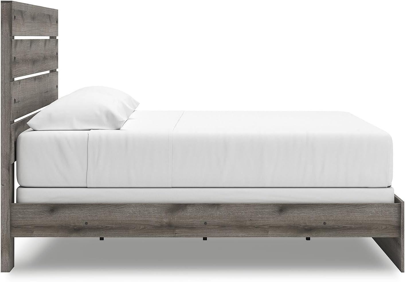 imageSignature Design by Ashley Urbanoore Rustic Panel Bed Foundation or Box Spring Needed Queen GrayPanel Bed