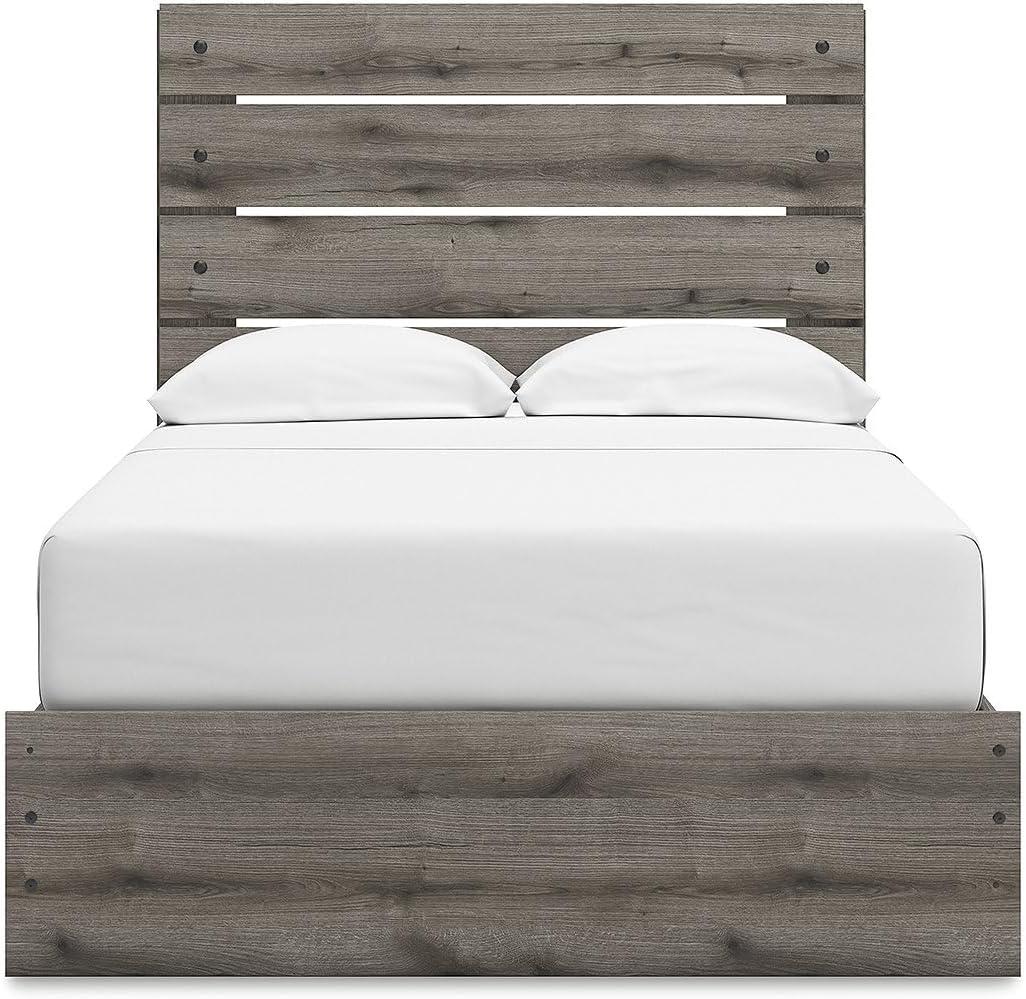 imageSignature Design by Ashley Urbanoore Rustic Panel Bed Foundation or Box Spring Needed Queen GrayPanel Storage Bed