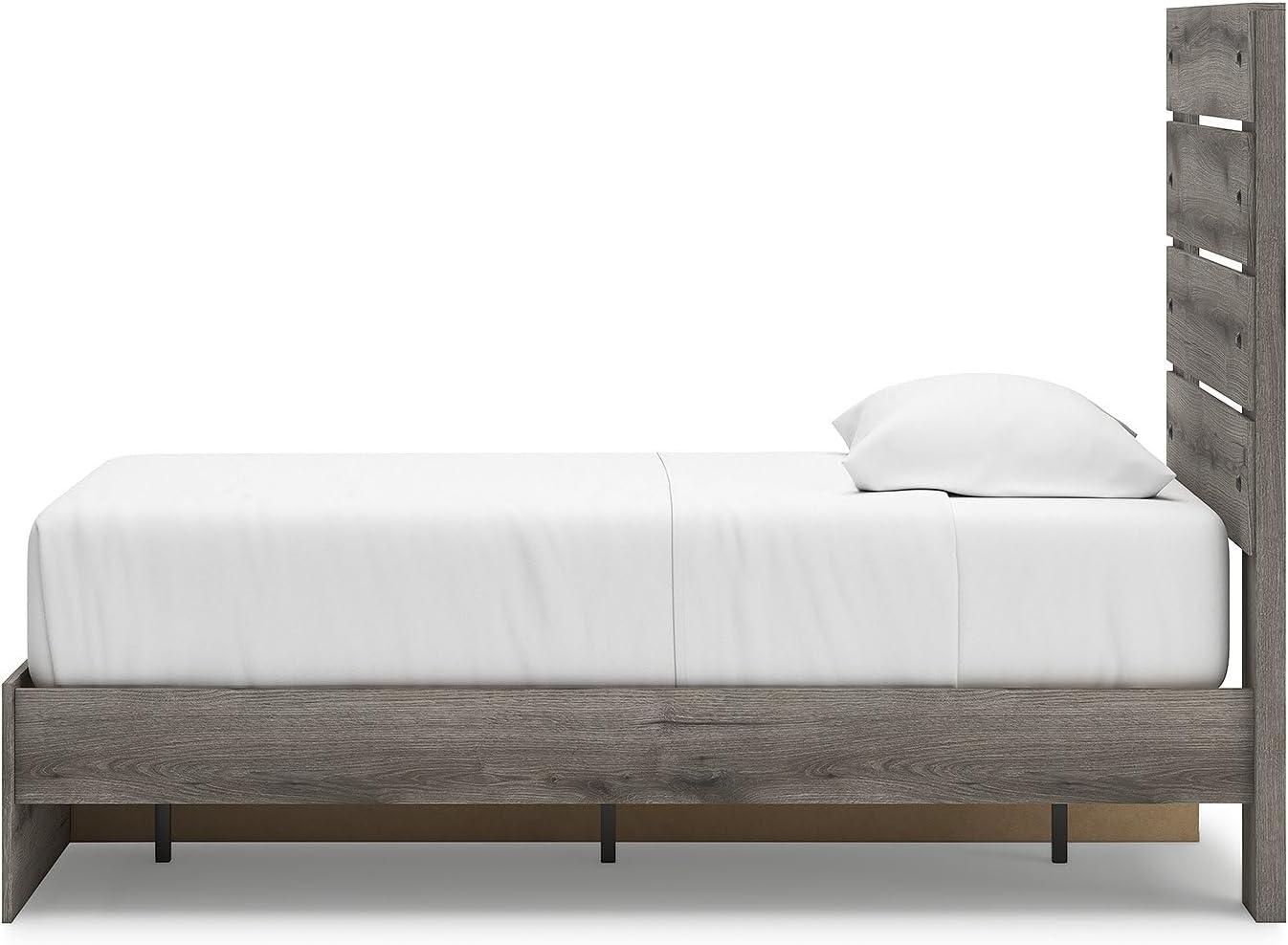 imageSignature Design by Ashley Urbanoore Rustic Panel Bed Foundation or Box Spring Needed Queen GrayPanel Storage Bed