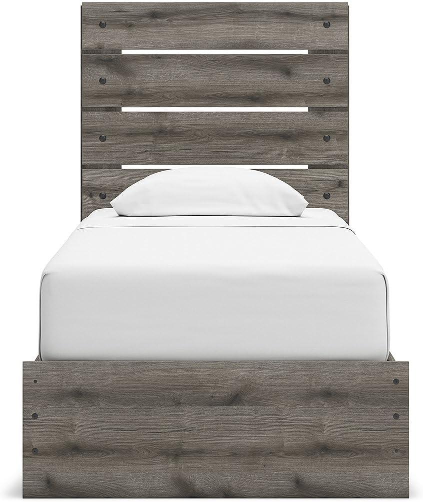 imageSignature Design by Ashley Urbanoore Rustic Panel Bed Foundation or Box Spring Needed Queen GrayPanel Storage Bed