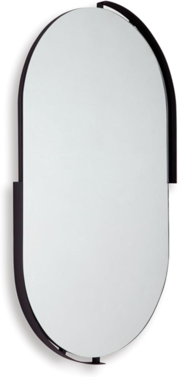 imageSignature Design by Ashley Valkings Modern Wall Mounted Metal Framed Accent Mirror Black
