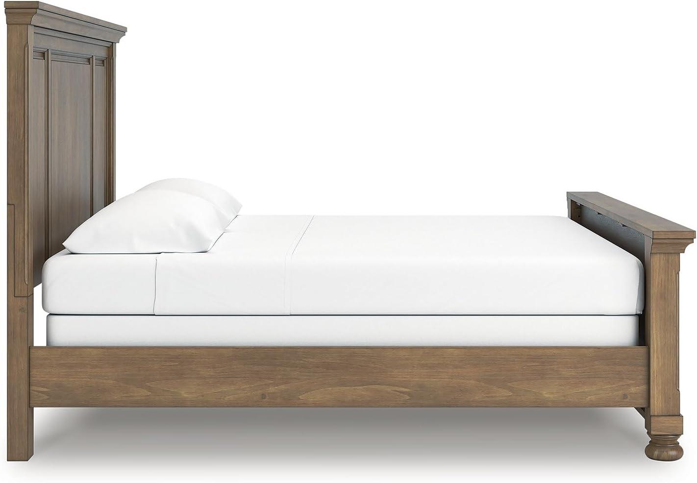 imageSignature Design by Ashley Vandenmore Traditional Panel Storage Bed Foundation or Box Spring Not Needed Queen Dark BrownKing Panel Bed