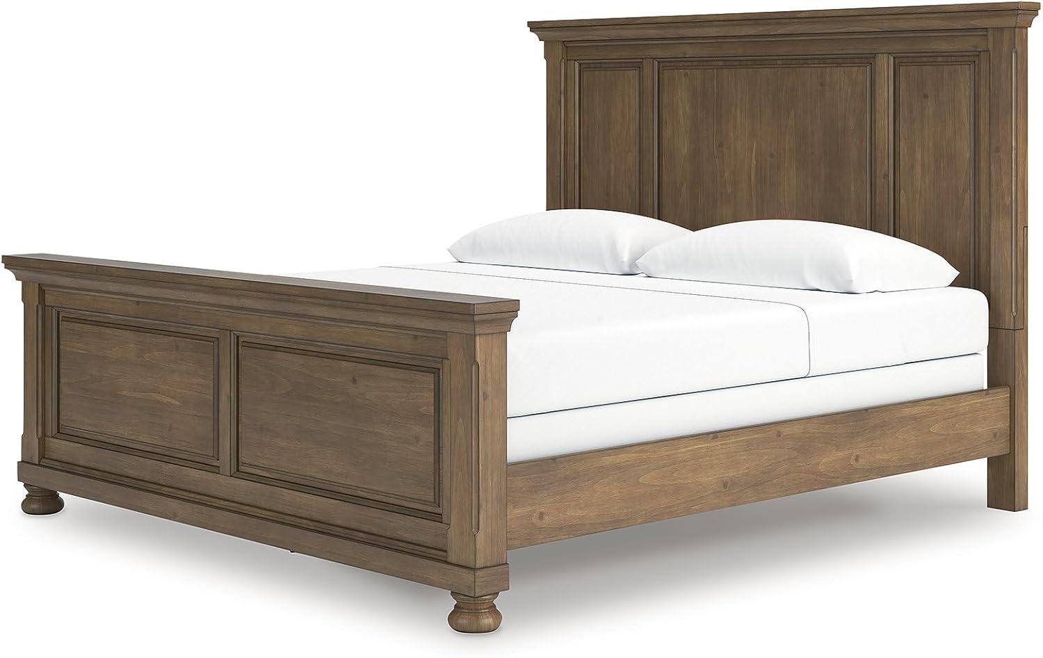 imageSignature Design by Ashley Vandenmore Traditional Panel Storage Bed Foundation or Box Spring Not Needed Queen Dark BrownKing Panel Bed