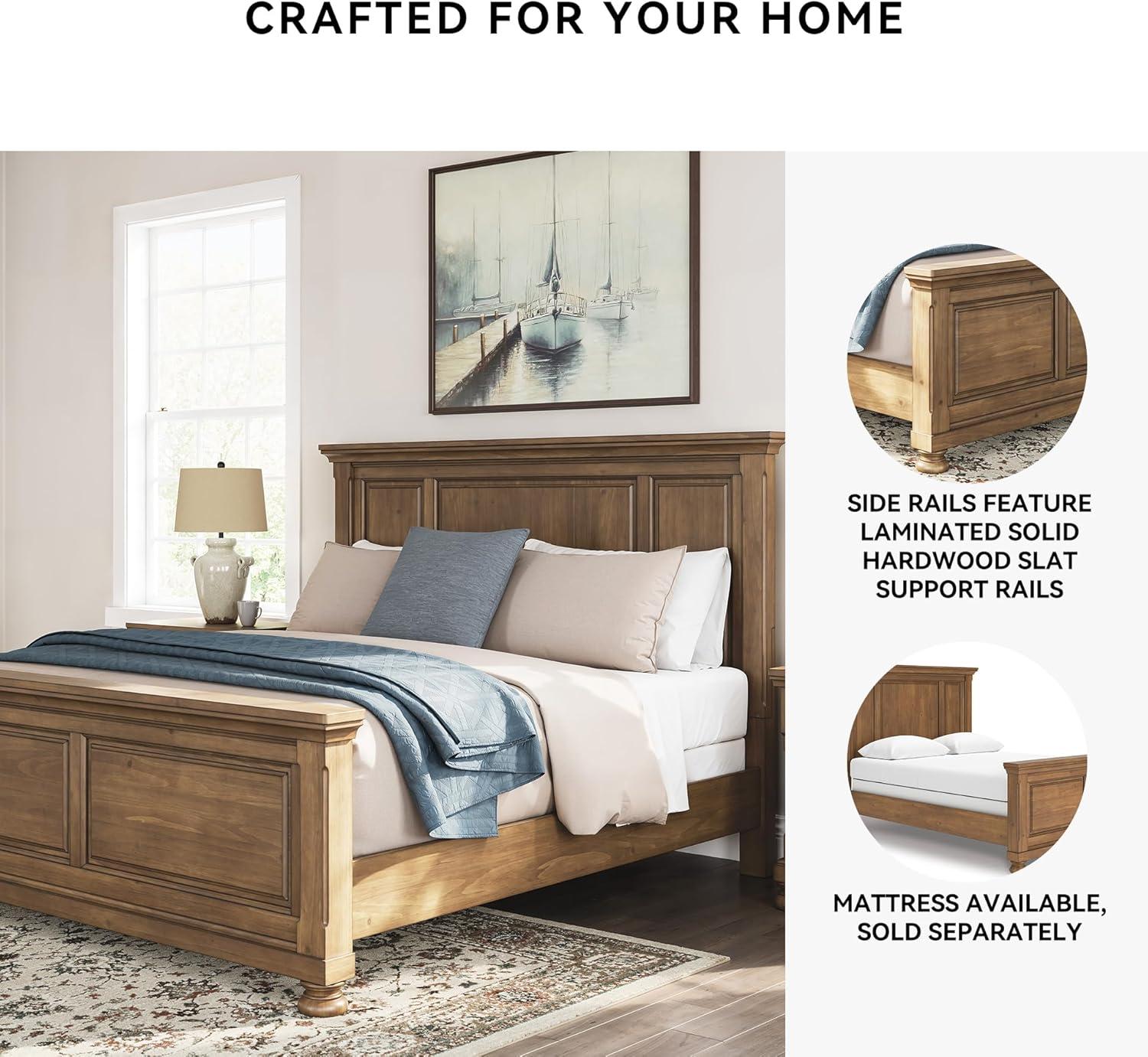 imageSignature Design by Ashley Vandenmore Traditional Panel Storage Bed Foundation or Box Spring Not Needed Queen Dark BrownKing Panel Bed