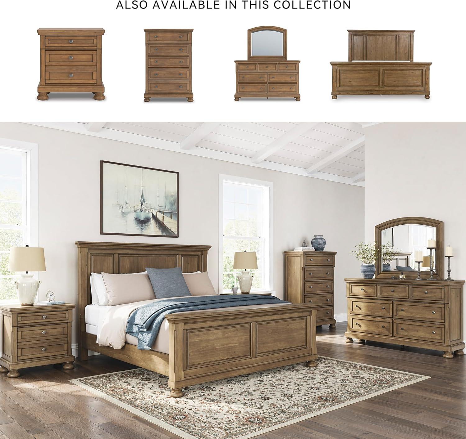 imageSignature Design by Ashley Vandenmore Traditional Panel Storage Bed Foundation or Box Spring Not Needed Queen Dark BrownKing Panel Bed