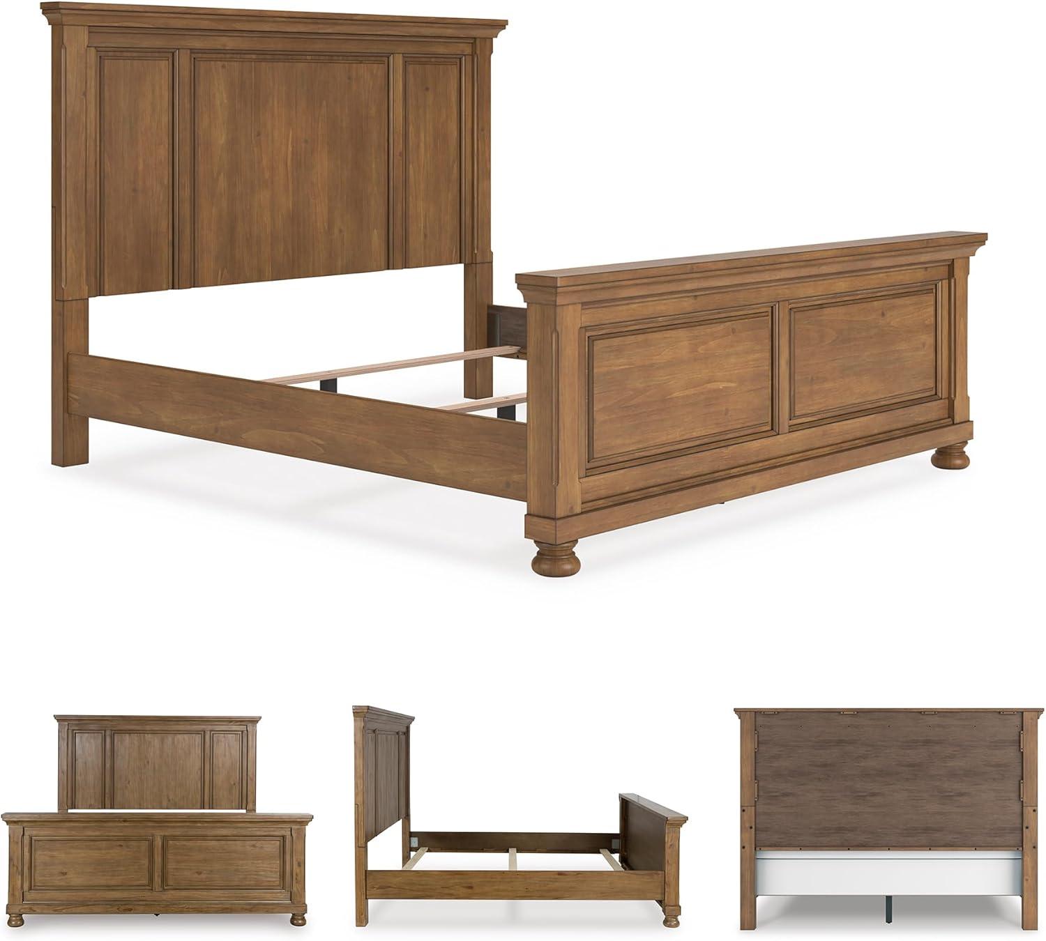 imageSignature Design by Ashley Vandenmore Traditional Panel Storage Bed Foundation or Box Spring Not Needed Queen Dark BrownKing Panel Bed