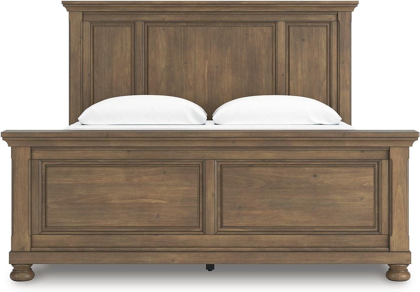 imageSignature Design by Ashley Vandenmore Traditional Panel Storage Bed Foundation or Box Spring Not Needed Queen Dark BrownKing Panel Bed