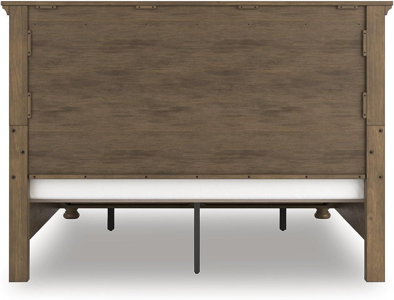 imageSignature Design by Ashley Vandenmore Traditional Panel Storage Bed Foundation or Box Spring Not Needed Queen Dark BrownKing Panel Storage Bed