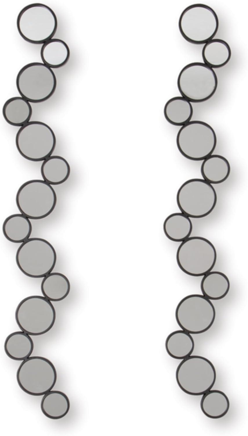 imageSignature Design by Ashley Vinler Modern Wall Mounted Metal Framed Accent Mirror Set Set of 2 Black