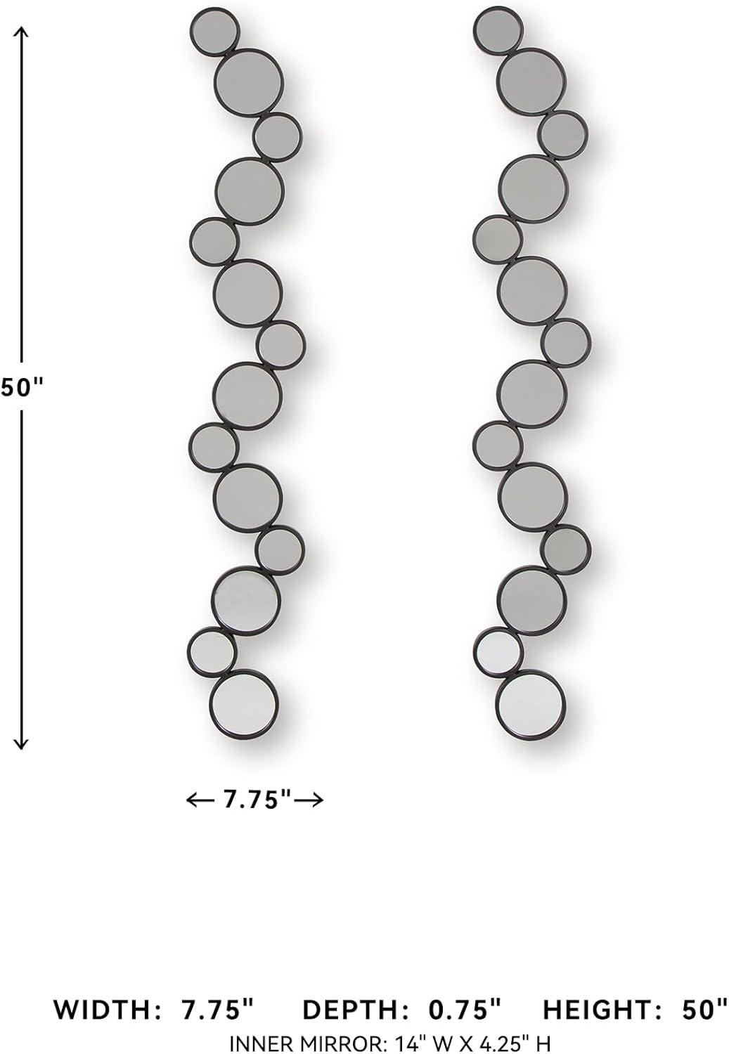 imageSignature Design by Ashley Vinler Modern Wall Mounted Metal Framed Accent Mirror Set Set of 2 Black