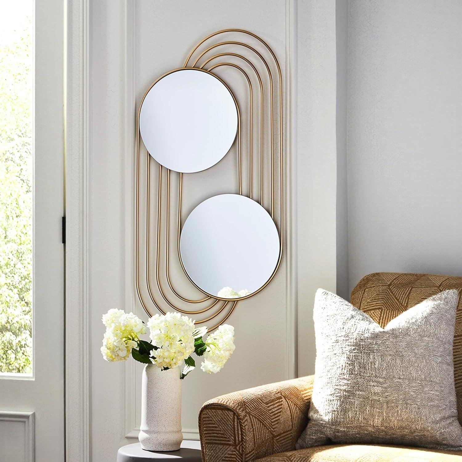 imageSignature Design by Ashley Warrenley Contemporary Wall Mounted Accent Mirror with Metal Frame Metallic