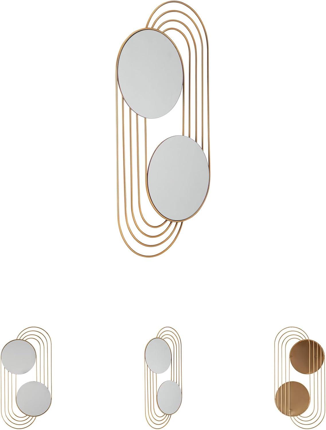 imageSignature Design by Ashley Warrenley Contemporary Wall Mounted Accent Mirror with Metal Frame Metallic