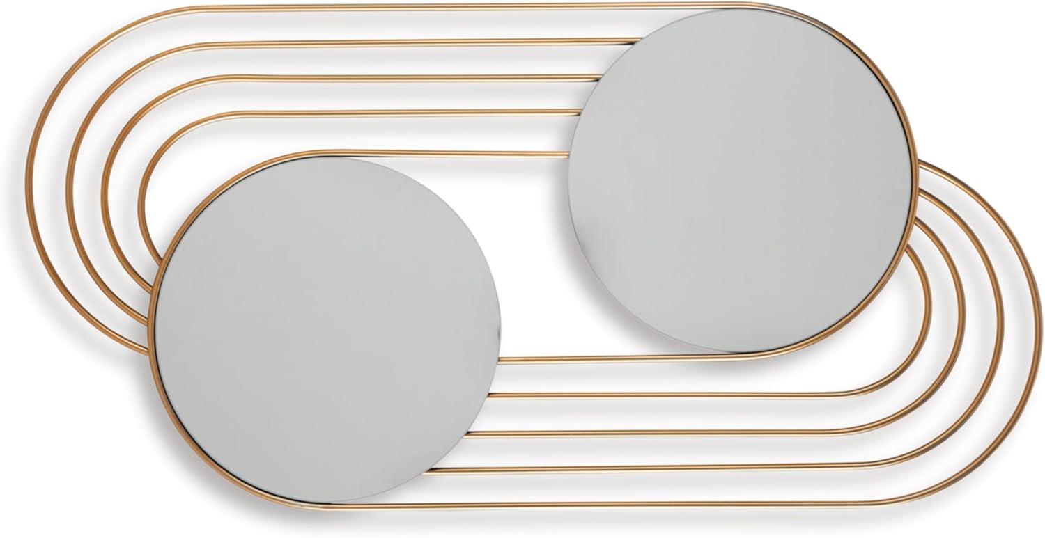imageSignature Design by Ashley Warrenley Contemporary Wall Mounted Accent Mirror with Metal Frame Metallic