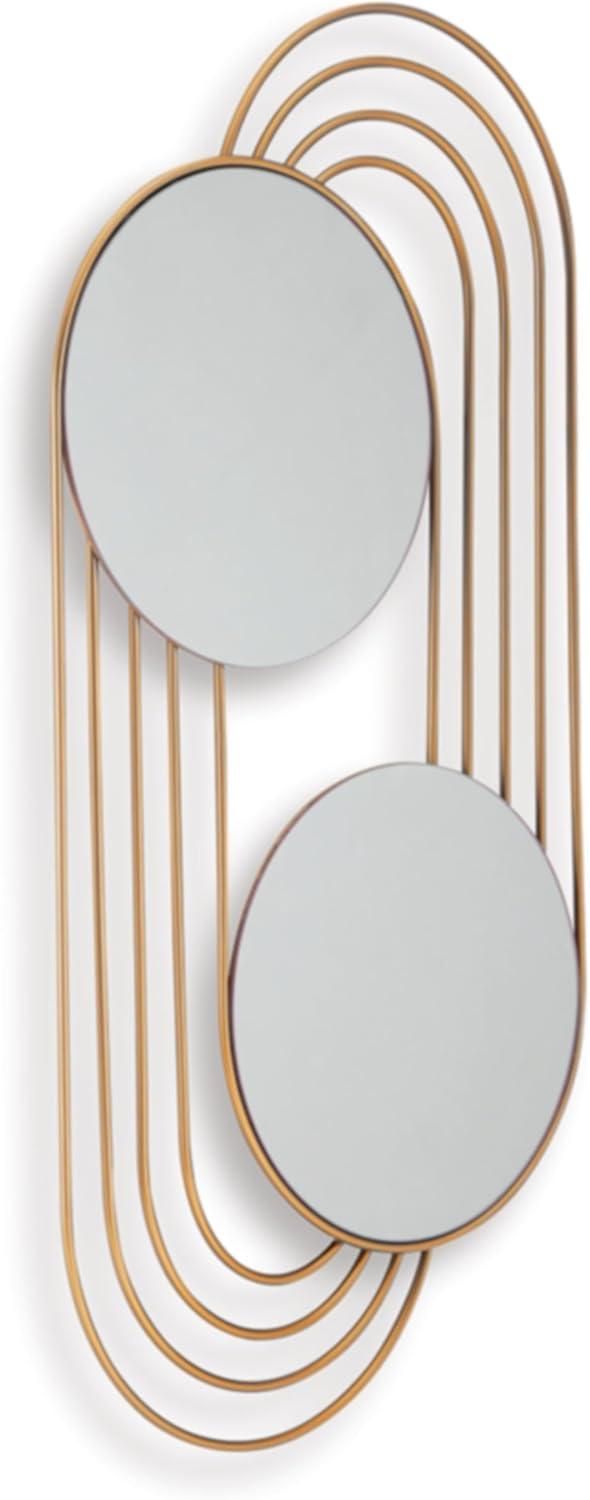 imageSignature Design by Ashley Warrenley Contemporary Wall Mounted Accent Mirror with Metal Frame Metallic