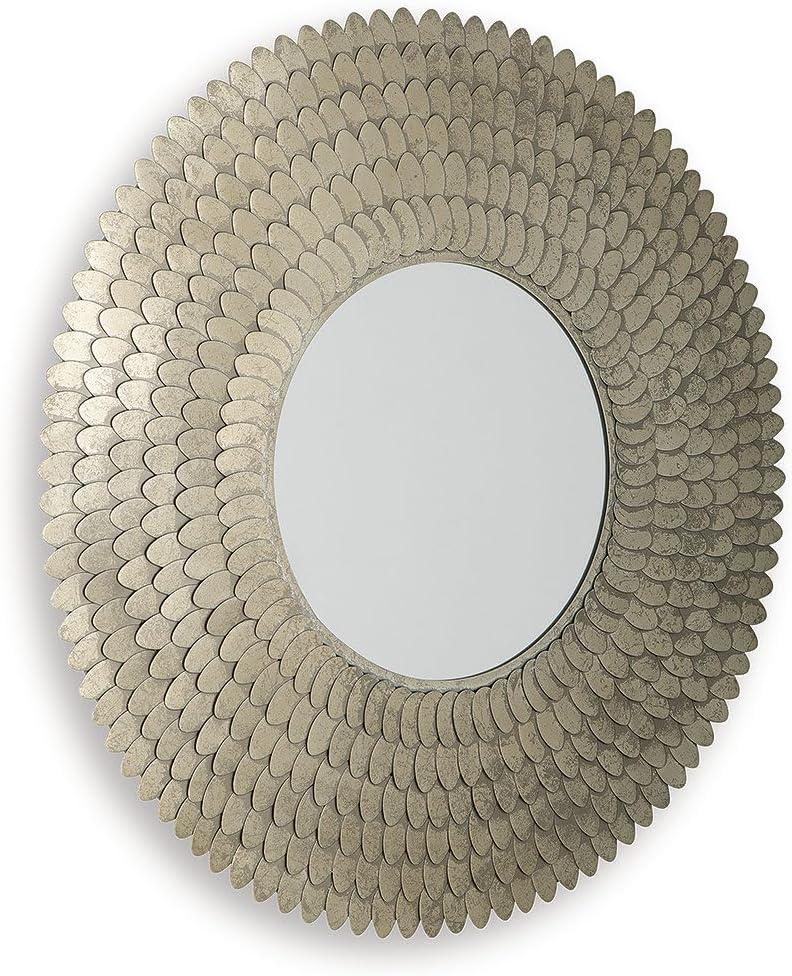 imageSignature Design by Ashley Wrightmund Contemporary Accent Mirror with Metal Frame Light Gray