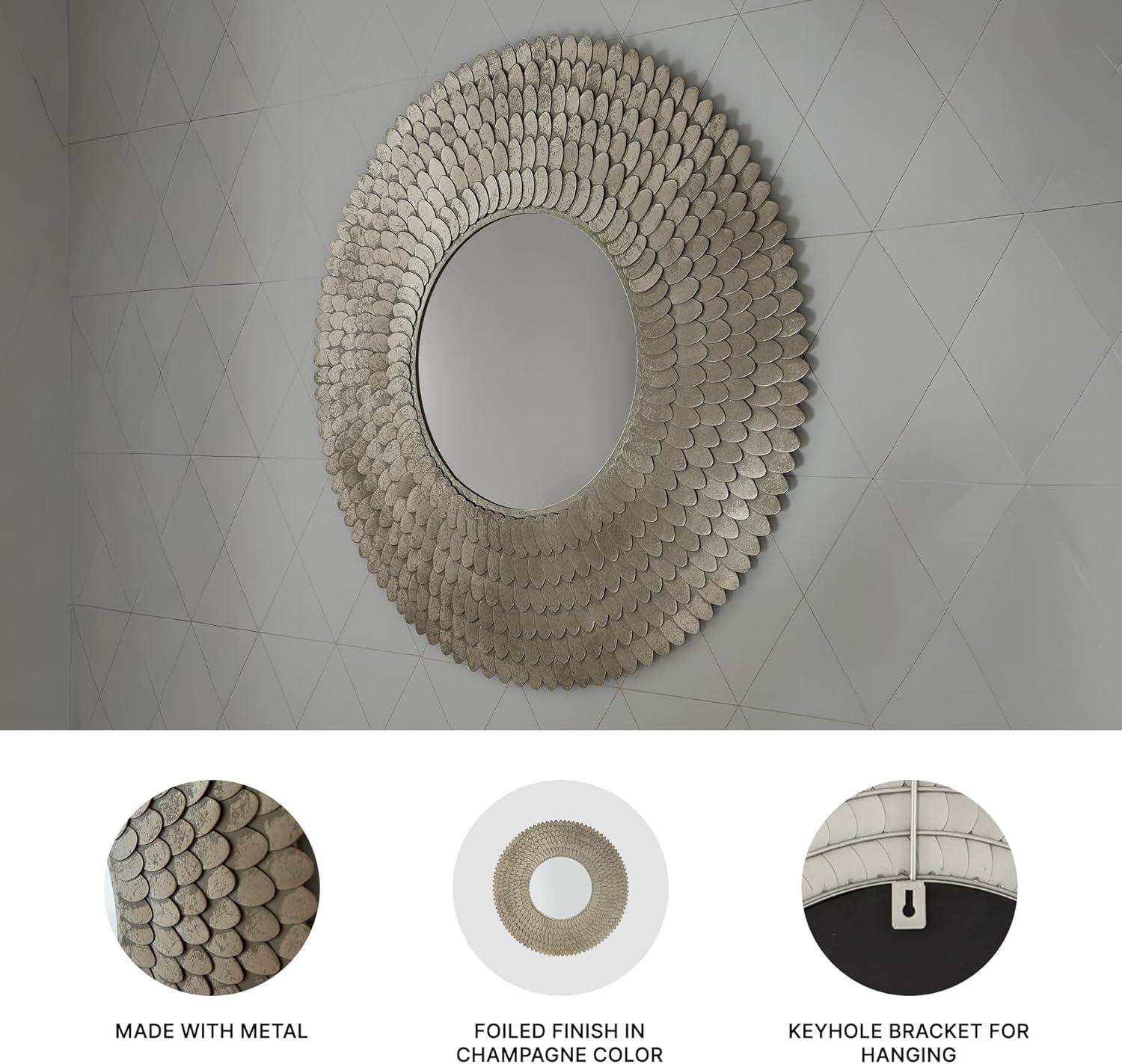 imageSignature Design by Ashley Wrightmund Contemporary Accent Mirror with Metal Frame Light Gray