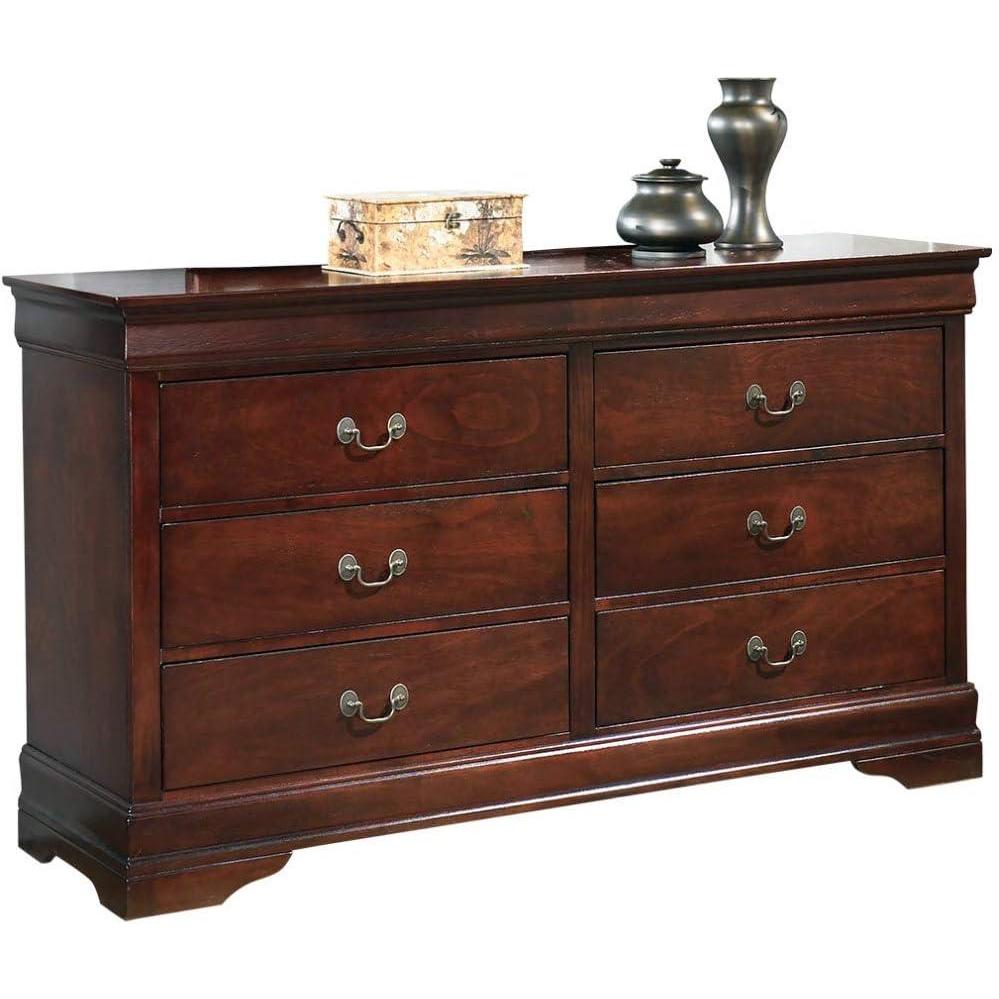 imageSignature Design by Ashley Alisdair Traditional King Sleigh Bed Foundation or Box Spring Needed Dark Brown6 Drawer Dresser