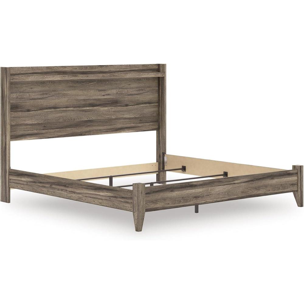 imageSignature Design by Ashley Baystorm Contemporary 6Drawer Dresser and Mirror with AntiTipping Restraint Light BrownKing