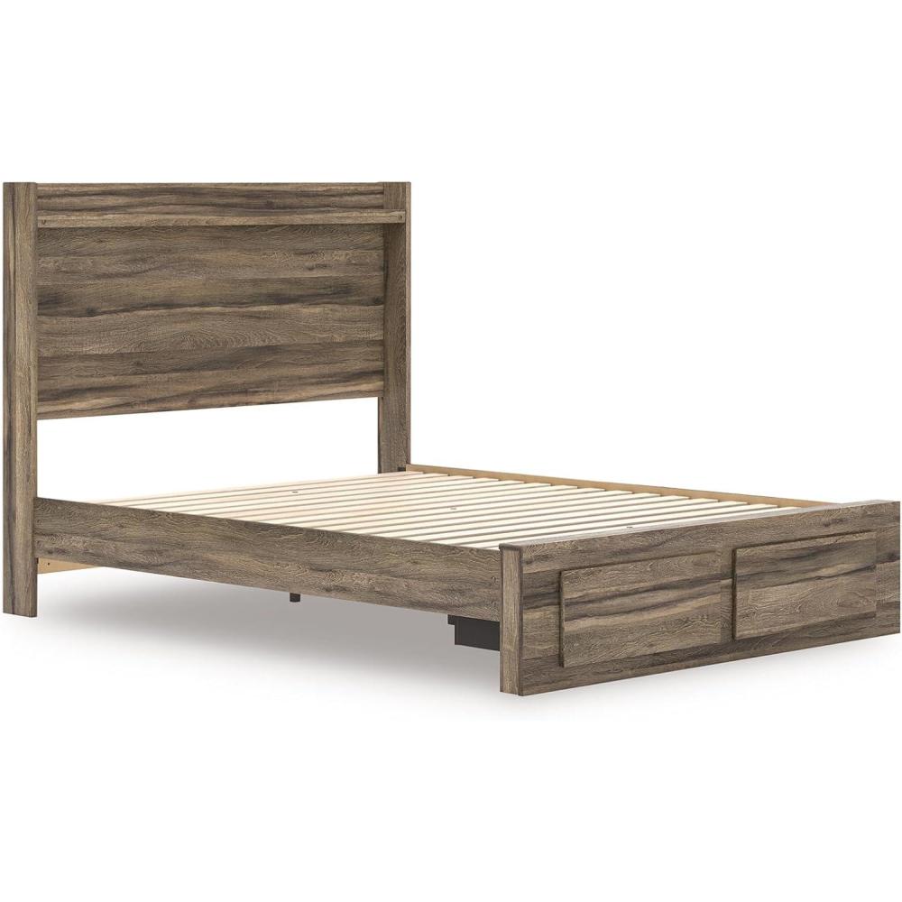 imageSignature Design by Ashley Baystorm Contemporary 6Drawer Dresser and Mirror with AntiTipping Restraint Light BrownQueen