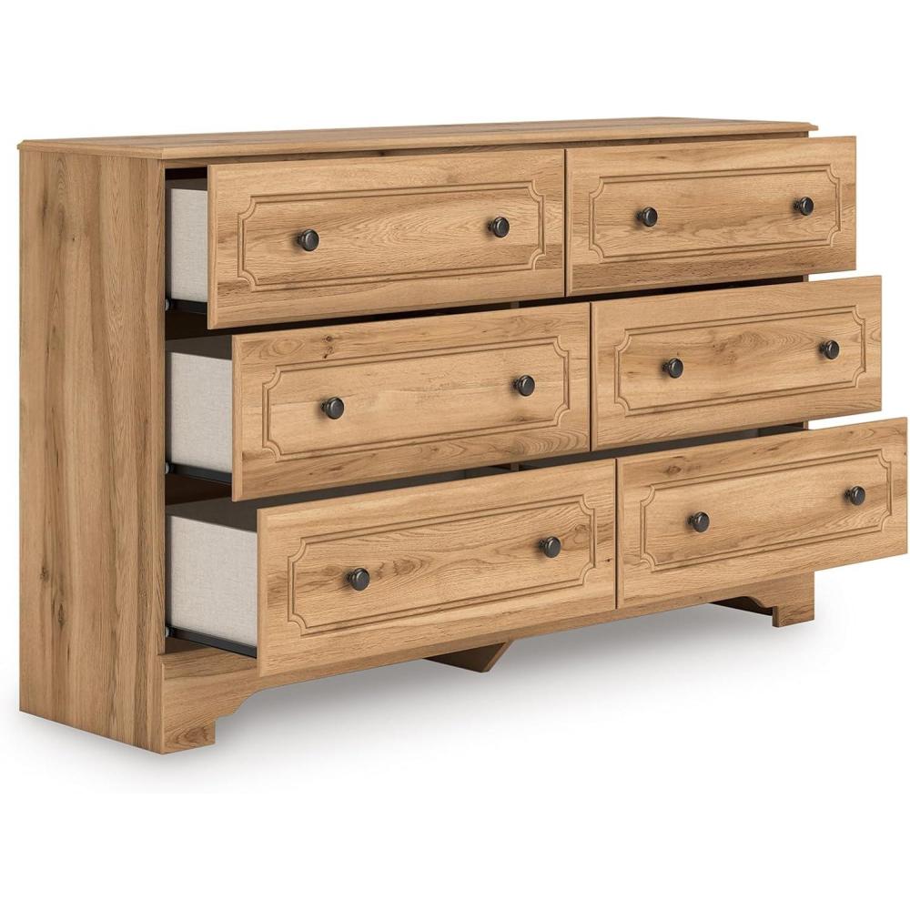 imageSignature Design by Ashley Bestmere Traditional 6Drawer Dresser with Oak Finish Light Brown