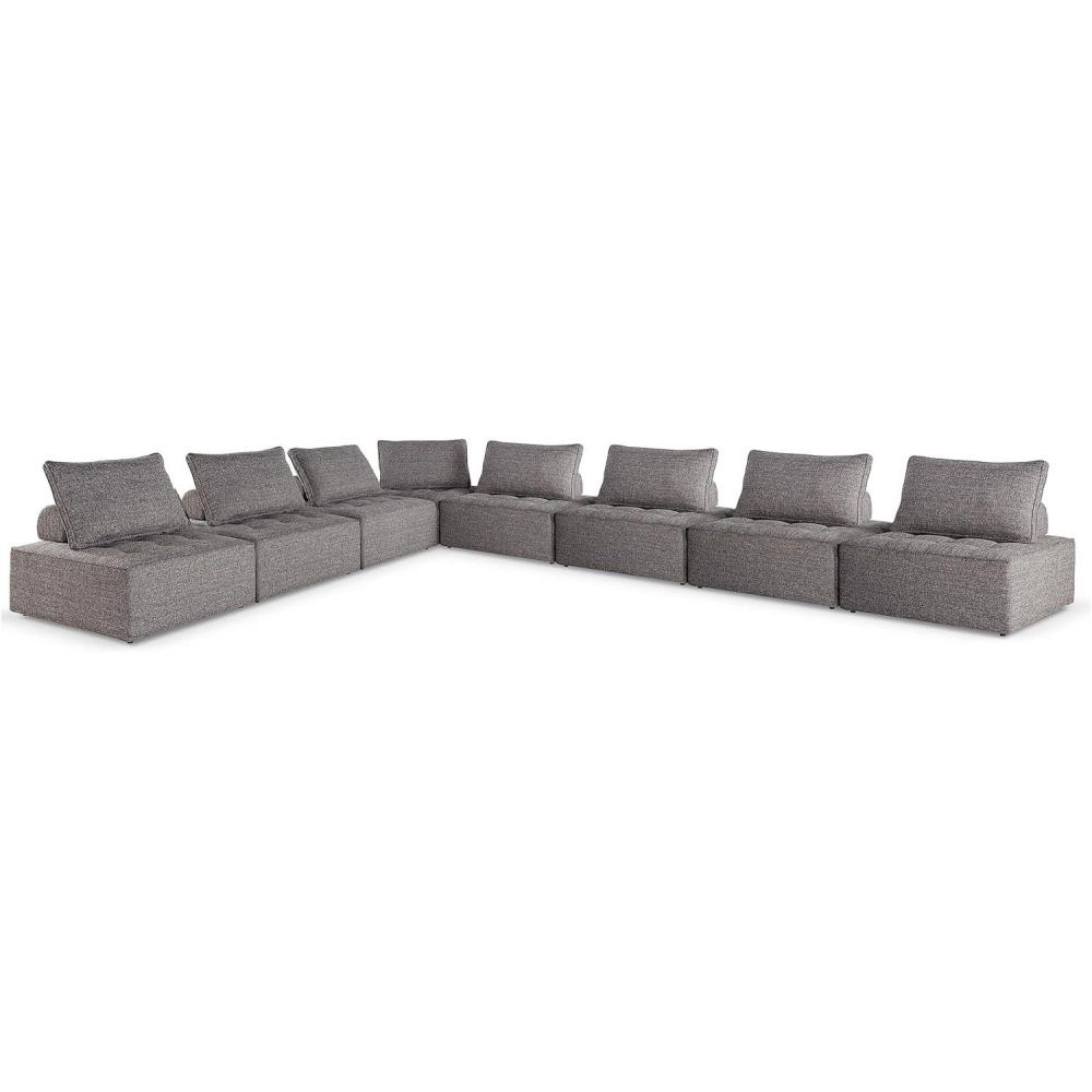 imageSignature Design by Ashley Bree Zee RightArm Facing Modern 4Piece Outdoor Sectional with Tufted Cushion Gray8Piece Outdoor Modular Seating