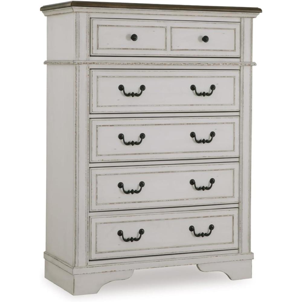 imageSignature Design by Ashley Brinxton Urban SmoothGliding 7Drawer Dresser and Mirror with Safety Stop GrayTwotone
