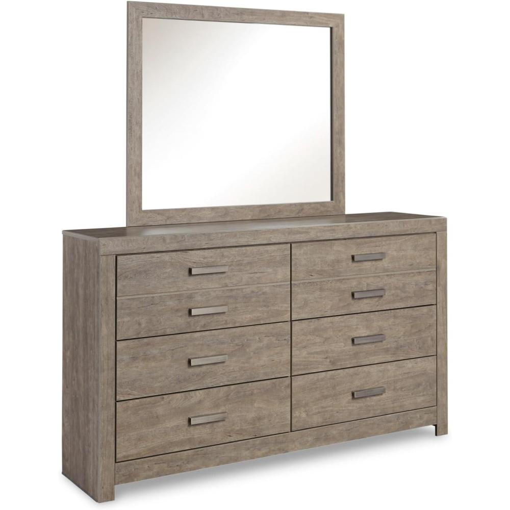 imageSignature Design by Ashley Culverbach Coastal 6Drawer Dresser and Mirror with AntiTipping Restraint GrayDresser and Mirror