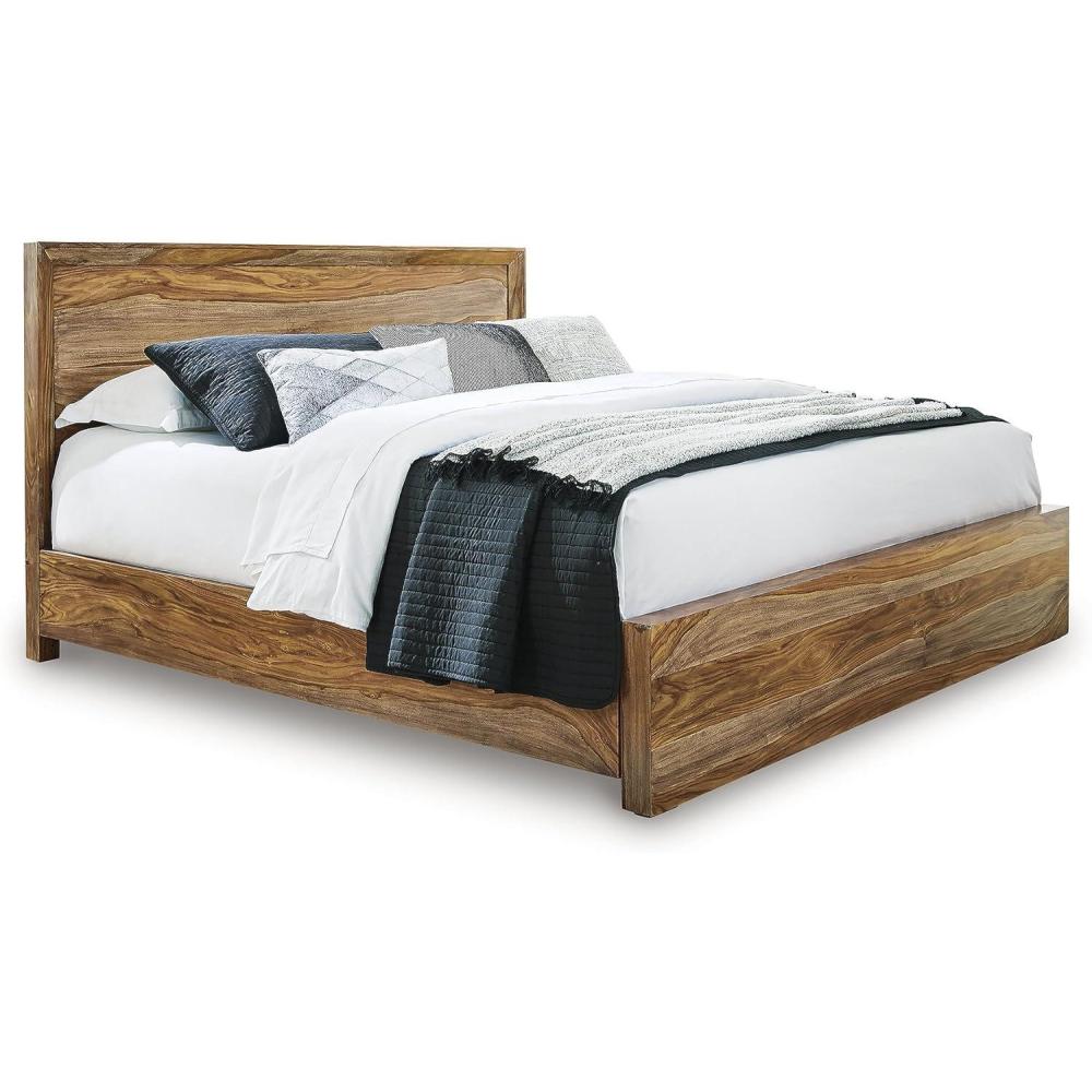 imageSignature Design by Ashley Dressonni Contemporary King Panel Bed Foundation or Box Spring Needed BrownQueen Panel Bed