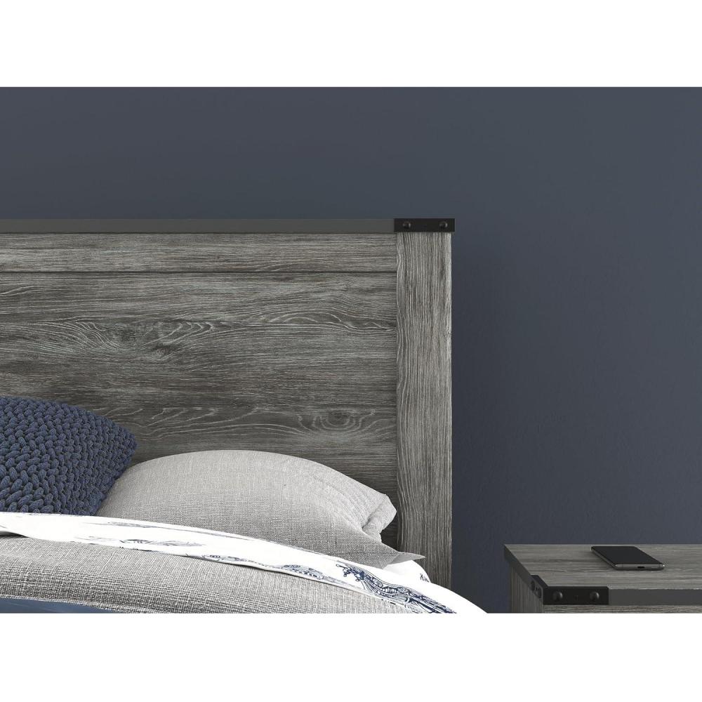 imageSignature Design by Ashley Frandern Rustic Panel Headboard with Nailhead Full Gray