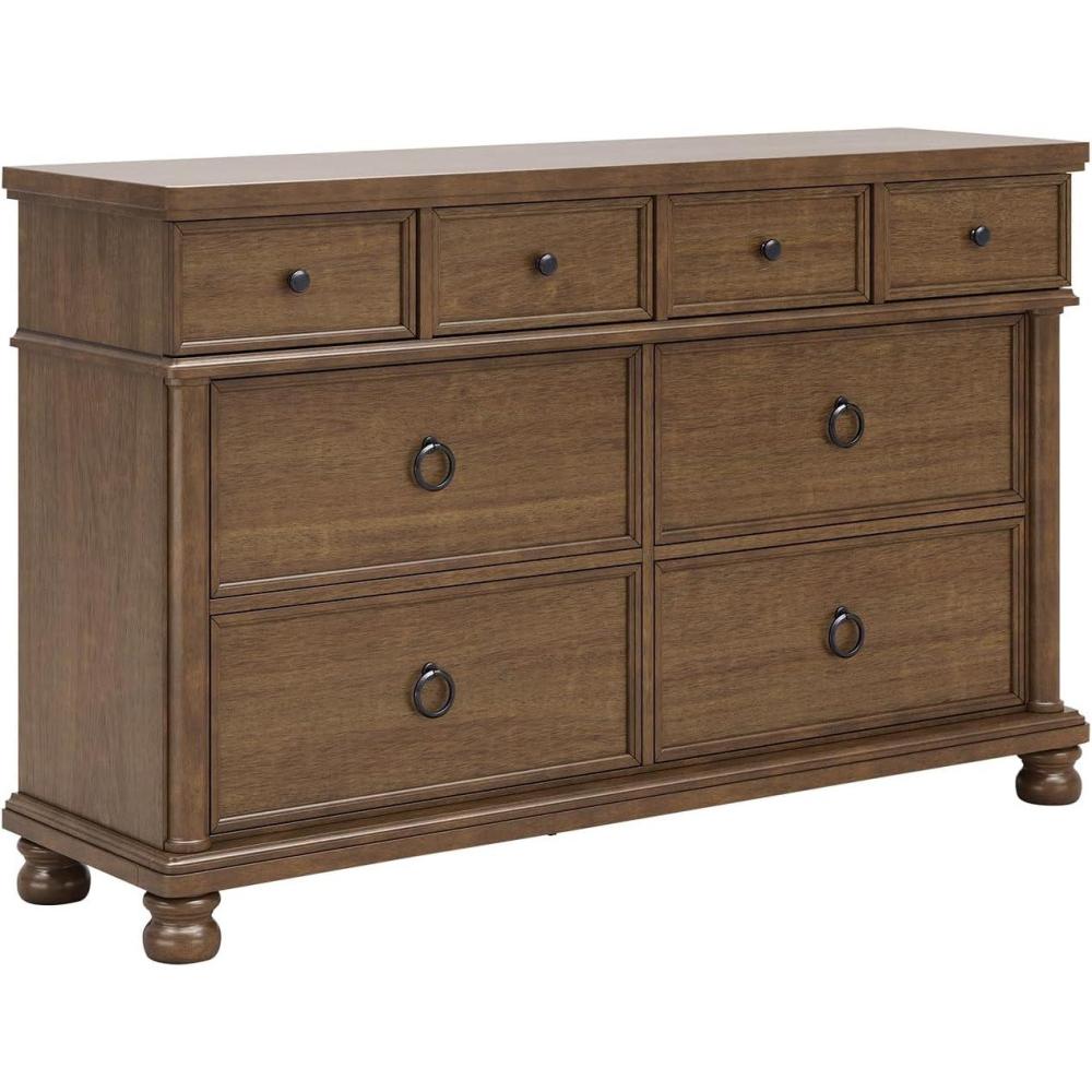 imageSignature Design by Ashley Greddinton Traditional 8Drawer Dresser with Wood Finish WhiteDark Brown