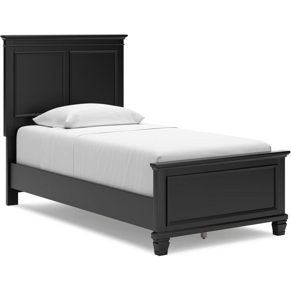 imageSignature Design by Ashley Lanolee Farmhouse Panel Storage Bed Foundation or Box Spring Not Needed King BlackBlack