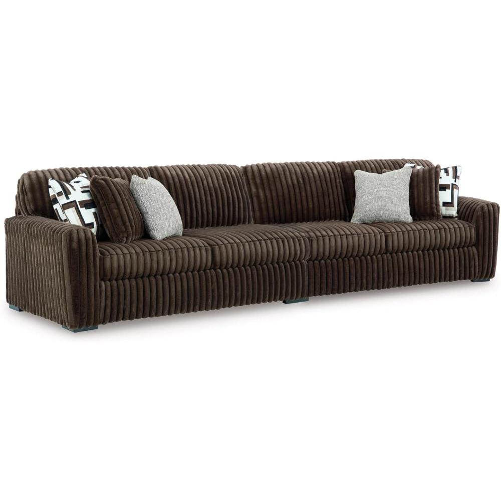 imageSignature Design by Ashley MidnightMadness Contemporary Symmetrical 2Piece Sectional with Reversible Seat Cushion Dark BrownBrown