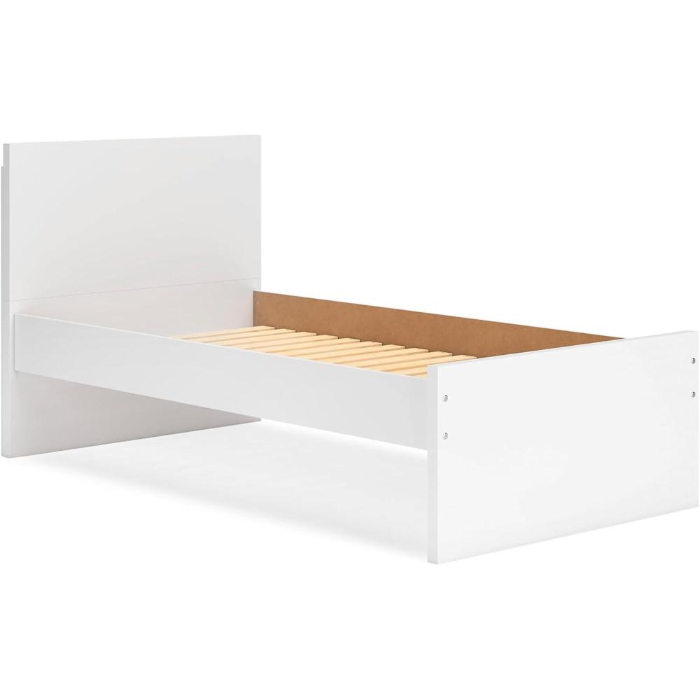 imageSignature Design by Ashley Onita Minimalist 4Drawer Full Platform Bed with 2 Side Storage Foundation or Box Spring Not Needed WhiteWhite